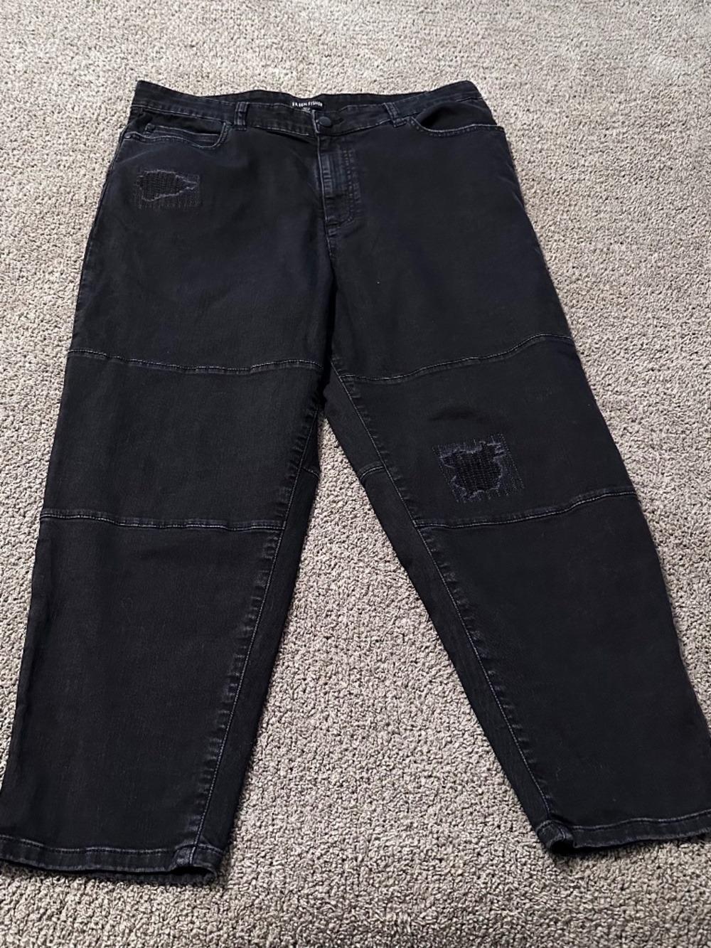 Eileen Fisher Black Sashiko Jeans